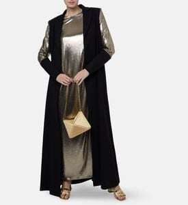 I Am The Company Nadia Contrast Gold Sleeves Abaya, Model View