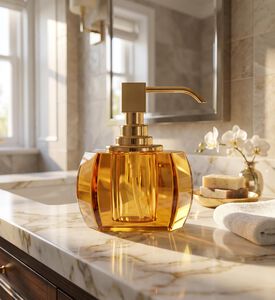 Decor Walther Kristall Crystal Clear 24 Carat Soap Dispenser, Gold, Model View