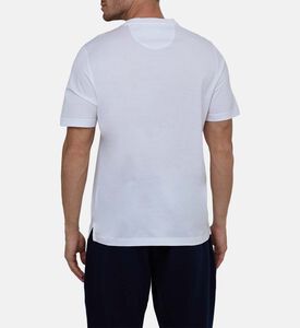 تيشيرت قطن بطبعة وياقة دائرية قصيرة الأكمام