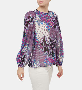 بلوزة بلير انسيابية مزينة بنقشة