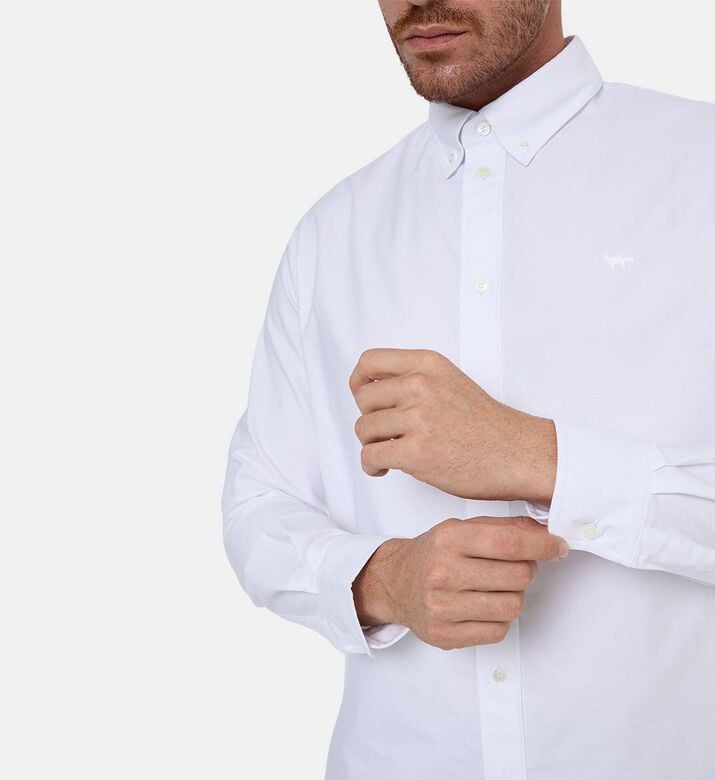 Maison Kitsune Button-down Long-sleeve Shirt, Model View Maison Kitsune Button-down Long-sleeve Shirt, Model View