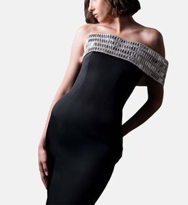 Jean Louis Sabaji Crystal-embellished Side Slit Gown, Model View