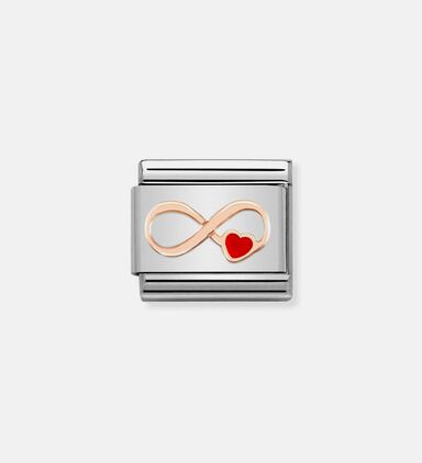 Composable Classic Rose Gold Infinity Red Heart Symbol