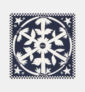 Galeries Lafayette Bold Graphic Check Silk Scarf, Blue, Fs, Packshot View
