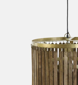 Light and Living Gularo D45 Wood Pendant Lamp, Brown, 45x45x43-cm, Packshot View
