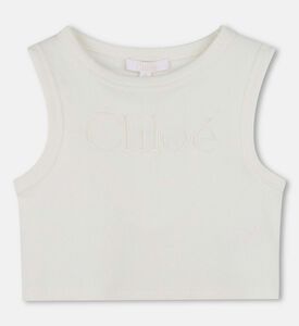 Embroidered Logo Ribbed Tank Top
