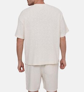 تيشيرت بروس قصير الأكمام مضلع بمربعات