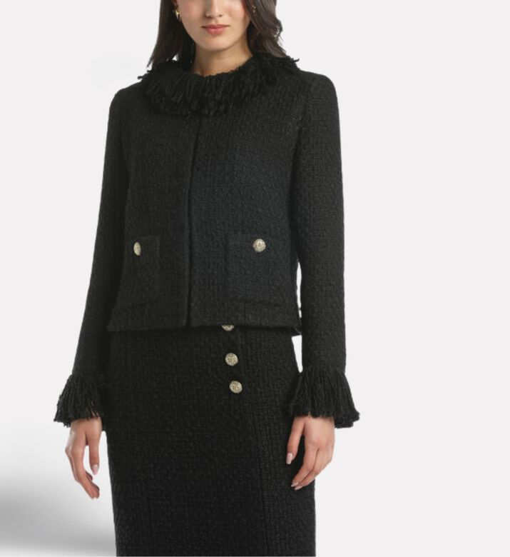 Luisa Spagnoli Seguito Straight-cut Boucle Jacket, Model View