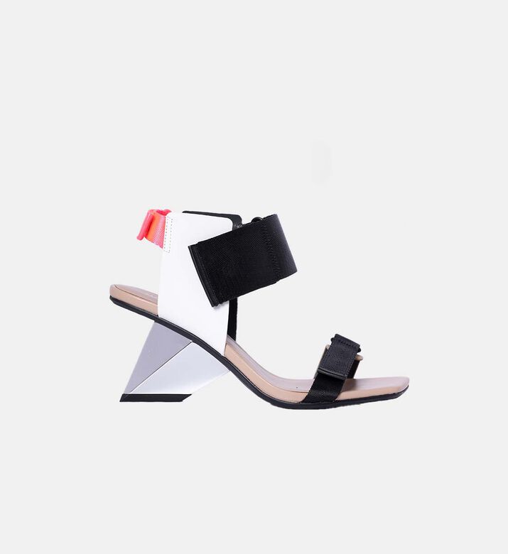 Metallic Strap Square Toe Sandal