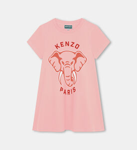 فستان قطن عضوي بطبعة العلامة التجارية