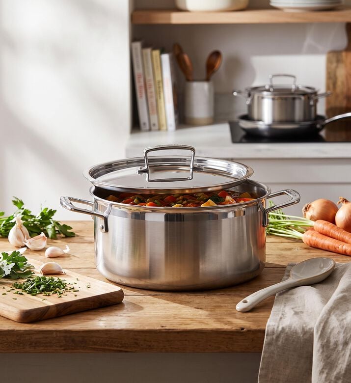 Le Creuset Stainless Steel Casserole, Silver, 20-cm, Model View