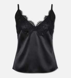 Luisa Spagnoli Sleeveless Embroidered-flower Top, Black, L, Packshot View