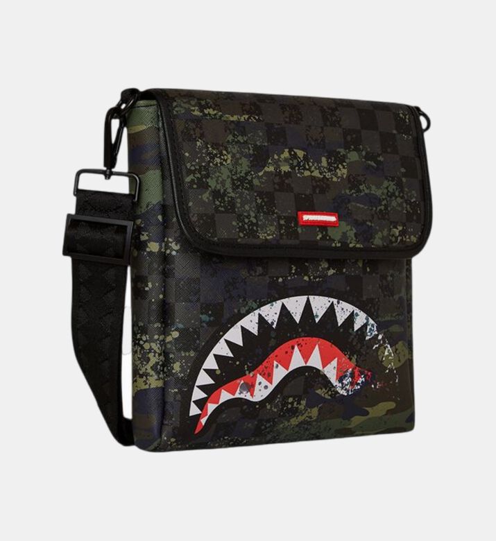 Camo Check Shark Crossbody Bag