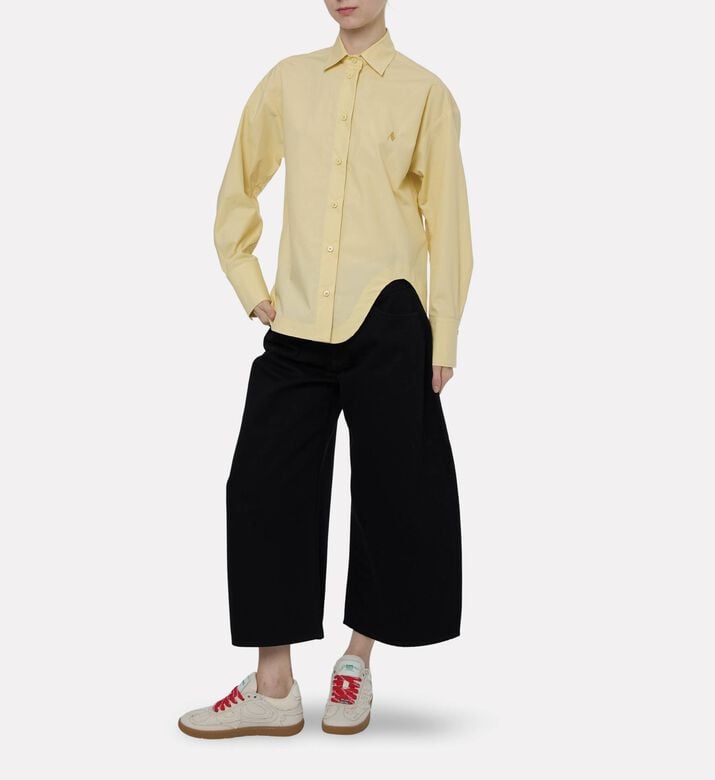 The Attico Diana Poplin Curved Hem Shirt, Model View