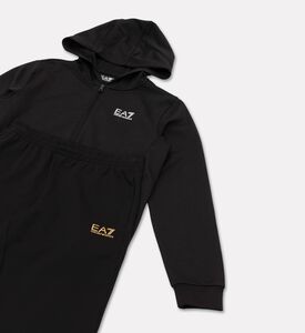 EA7 Cotton Zip-up Tracksuit, Black, 14y, Packshot View