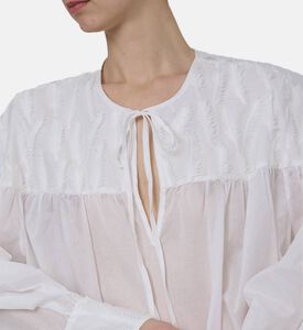 Leaves Tie-neck Blouse