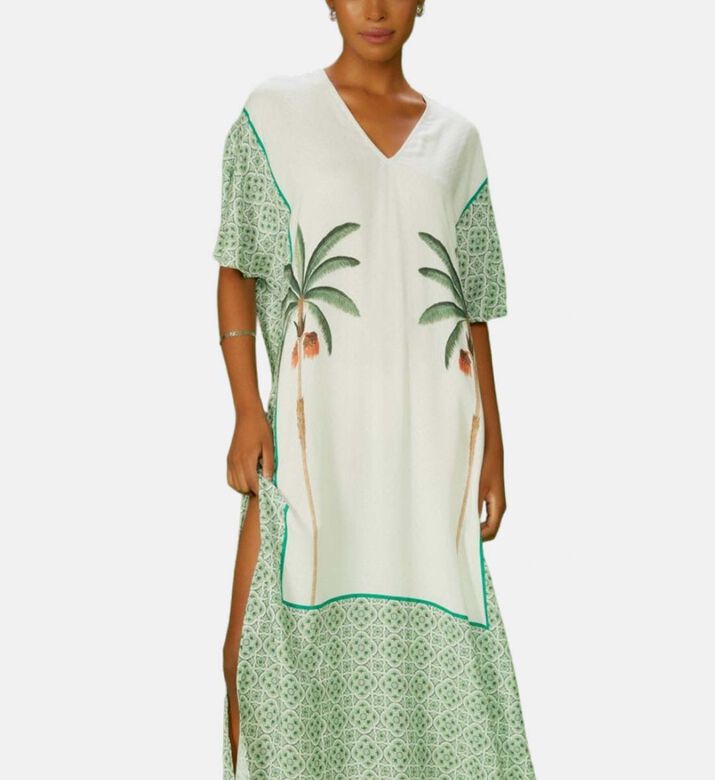 Manu Tropical-inspired Print V-neck Kaftan