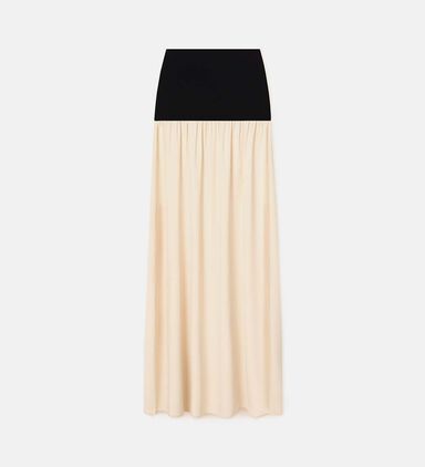 Ranee Stretch Georgette-elastic Jersey Skirt