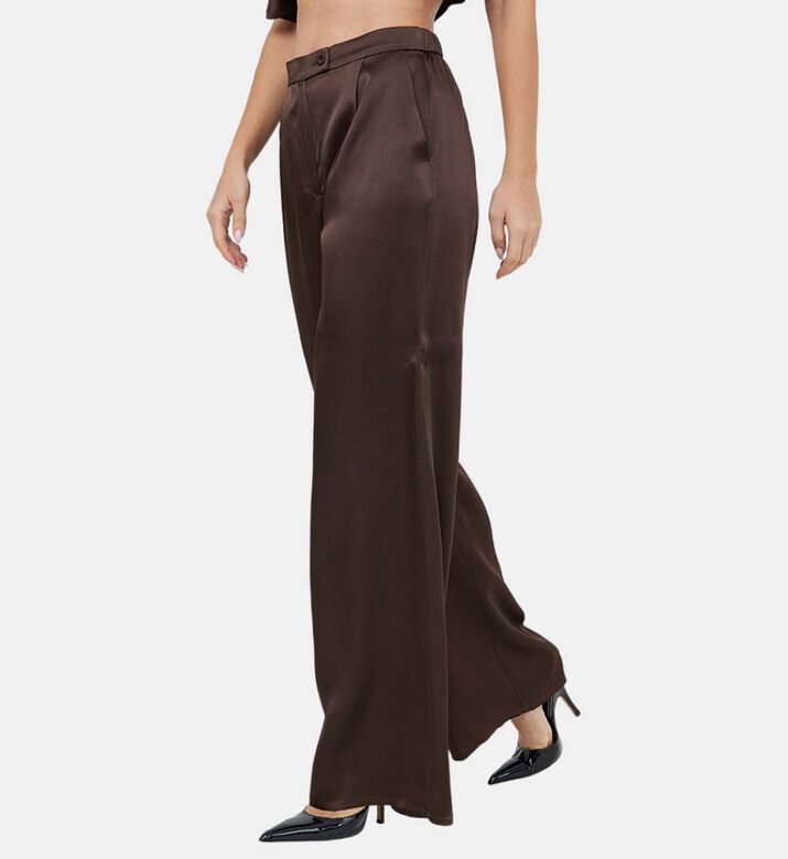 Wide-legged Satin Trousers