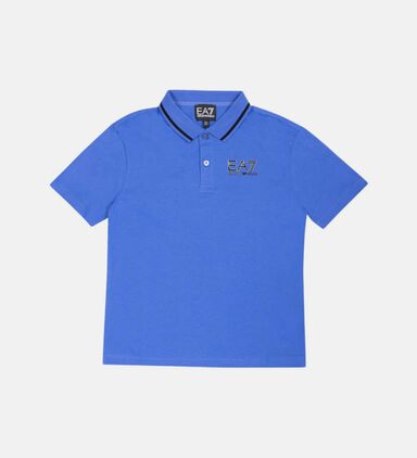 Ea7 Logo Print Cotton Polo Shirt
