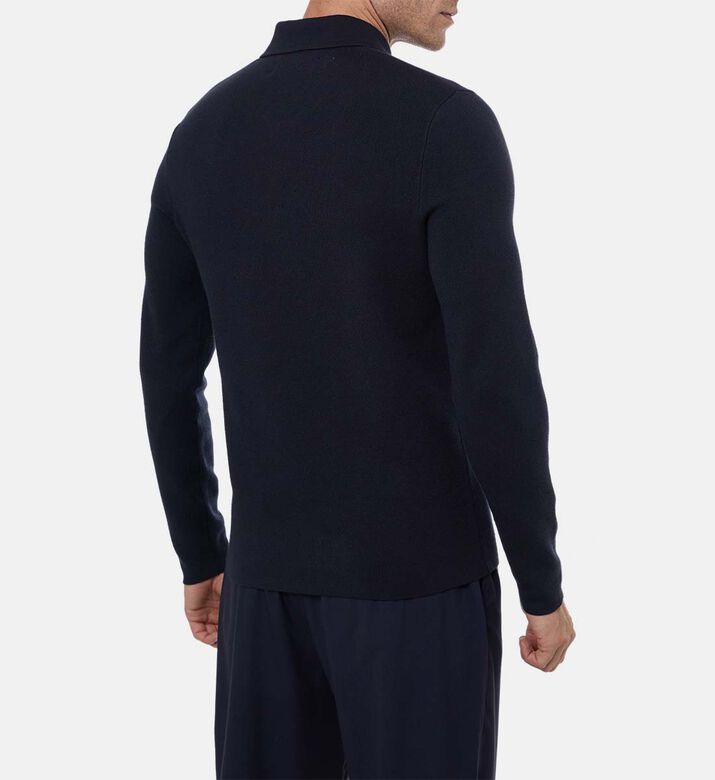 Samsoe Half-zip Long-sleeve Regular-fit Polo Shirt, Model View