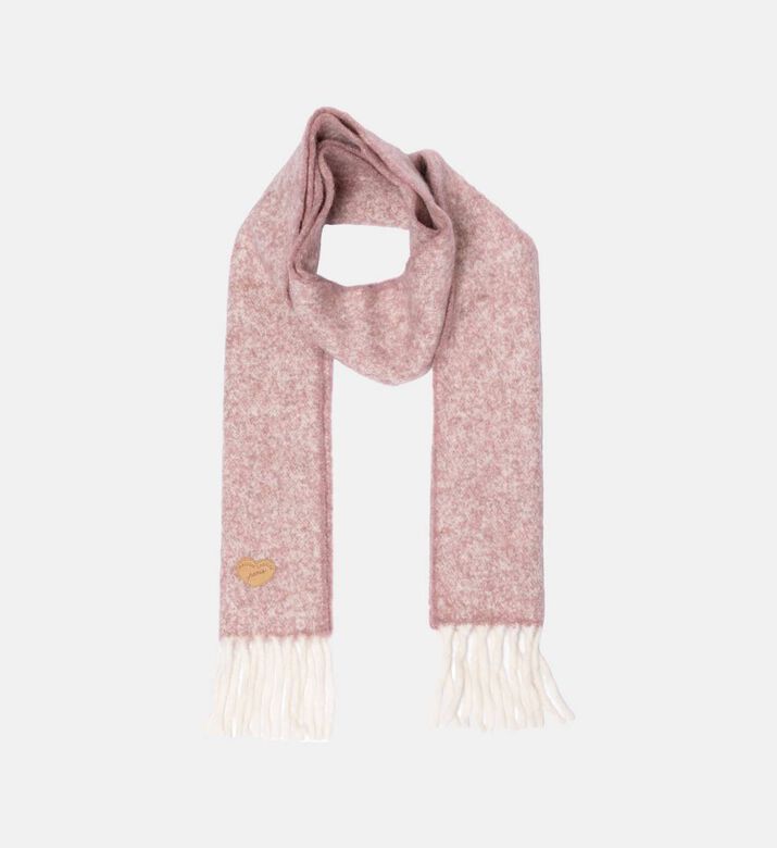 Maison Labiche Knit Fringe-detail Scarf, Pink, Packshot View