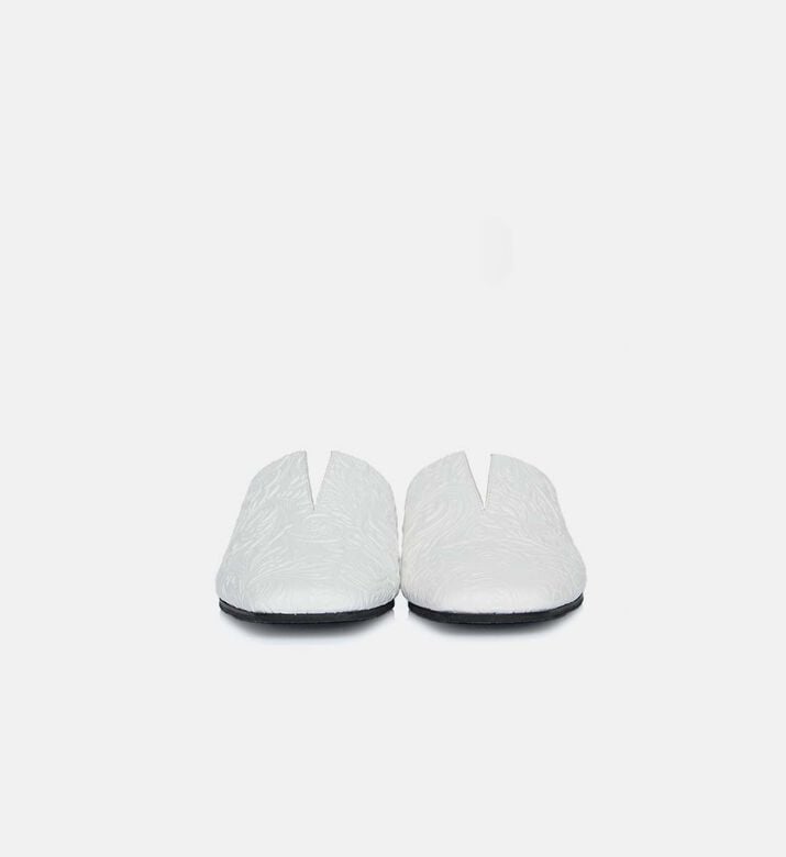 Textured Slip-on Flat Mules