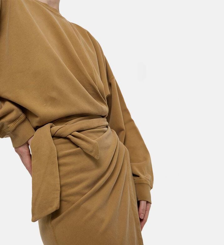 Isabel Marant Tie Knot Long-sleeve Dress, Model View Isabel Marant Tie Knot Long-sleeve Dress, Model View