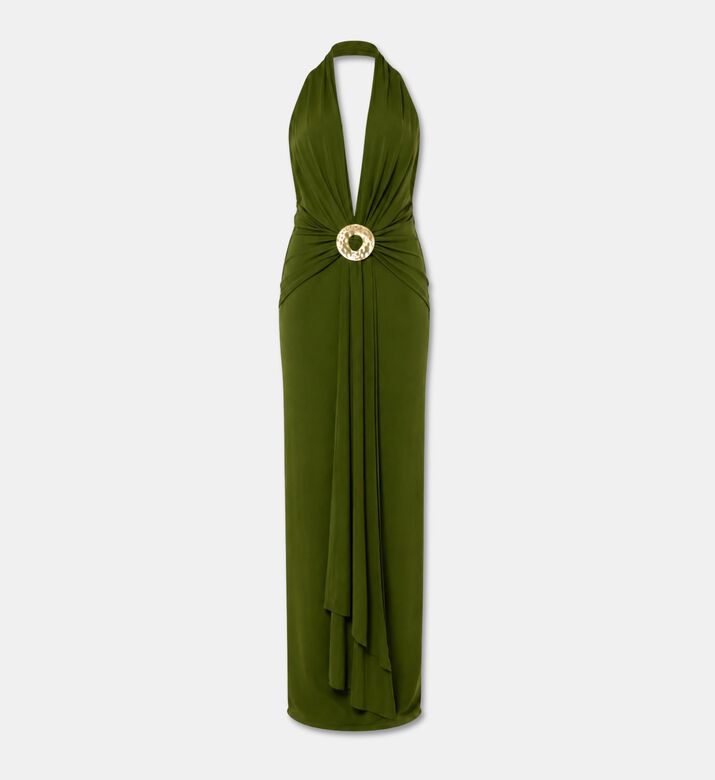 Cult Gaia Plunge Halter Maxi Dress, Packshot View