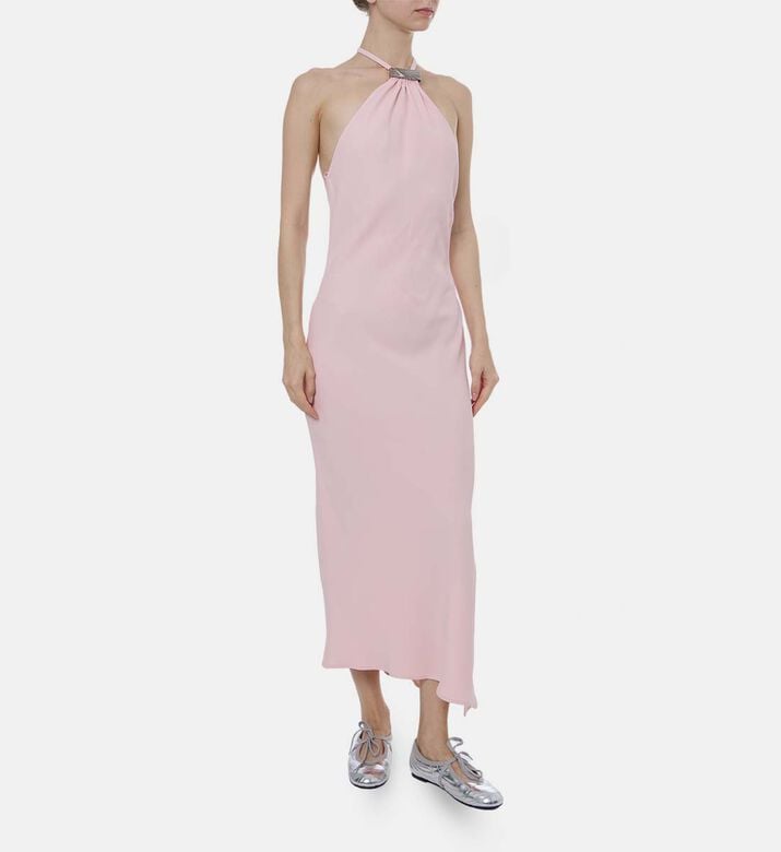 فستان متوسط الطول بدون أكمام بتفصيل معدني فستان متوسط الطول بدون أكمام بتفصيل معدني