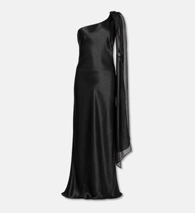 JW PEI Satin One-shoulder Organza Bow Dress, Packshot View