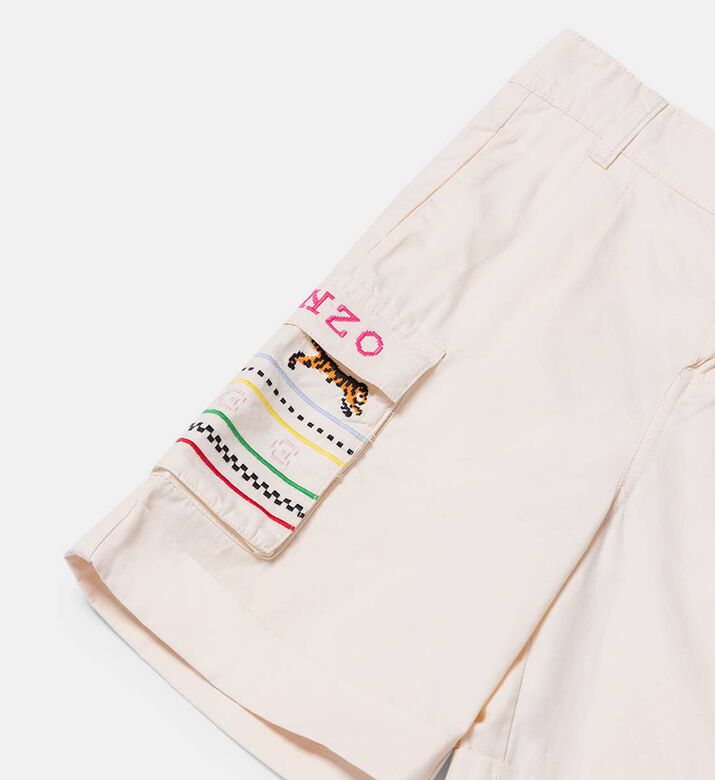 Cotton Adjustable Waist Bermuda Shorts