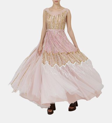Sequin Embellished Flared Dress