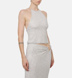 بلوزة إمبر ضيقة مرقطة