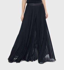 Wide-legged Flared Pleated Pants