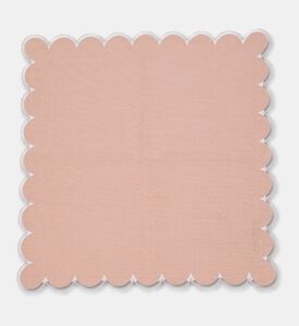 Home Deco and More Adelina Scalloped Design Napkin, Pink, Packshot View
