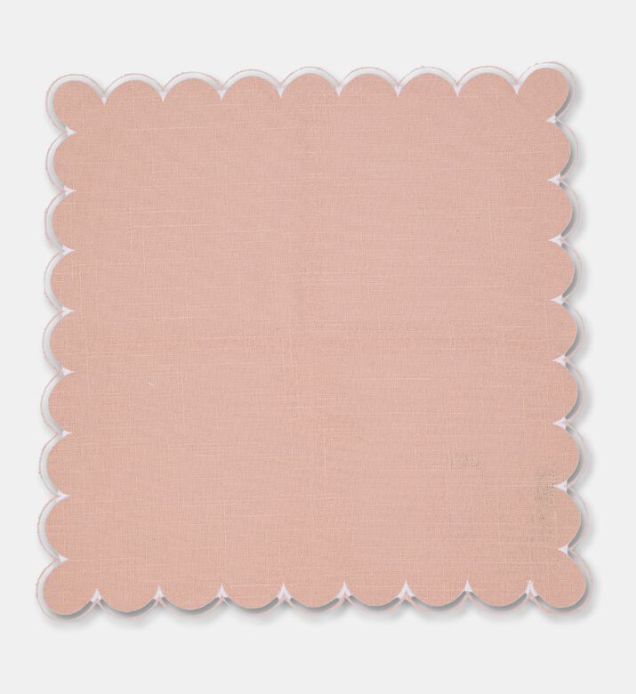 Home Deco and More Adelina Scalloped Design Napkin, Pink, Packshot View
