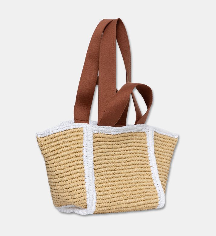 Marni Sillo Raffia-effect Shopper Bag, White, Packshot View