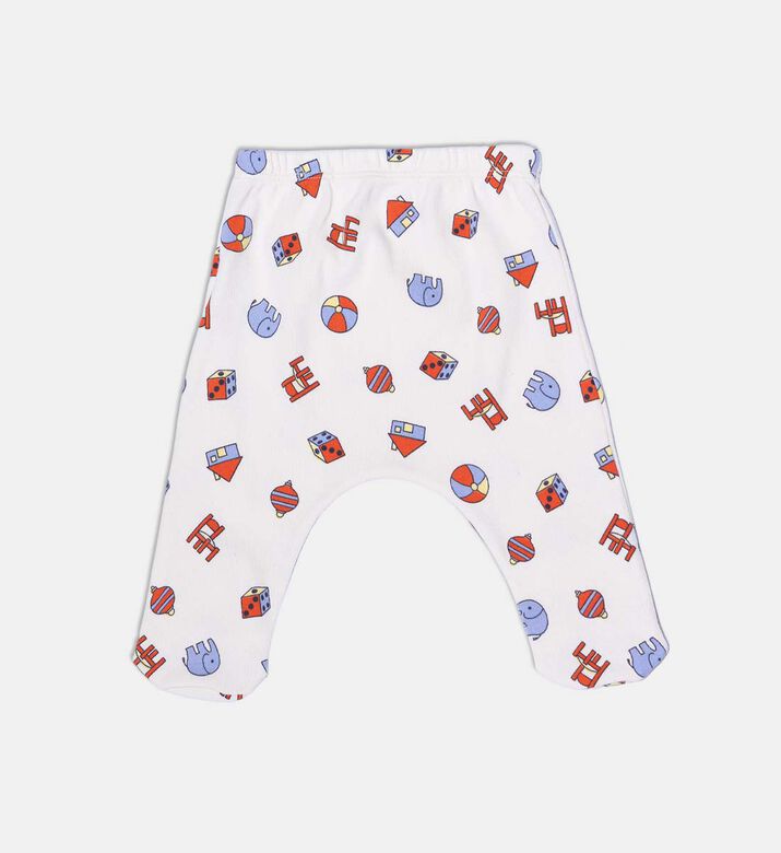 Bobo Choses All-over Colorful Animal Pattern Integrated Footies Pants, Packshot View