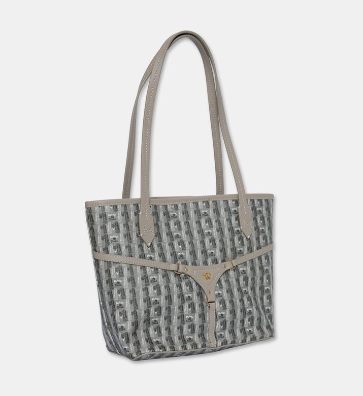 Manc Bella Monogram Pattern Mini Tote Bag, Grey, Packshot View