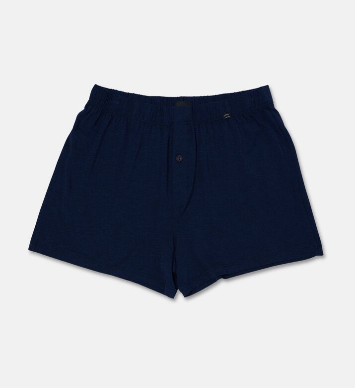 Hanro Logo-detail Elasticated Knit Boxers, Navy, S, Packshot View
