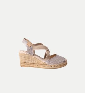 Toni Pons Saba-s Shimmery Textile Mid-wedge Espadrille, Light-gold, Eu-40, Packshot View