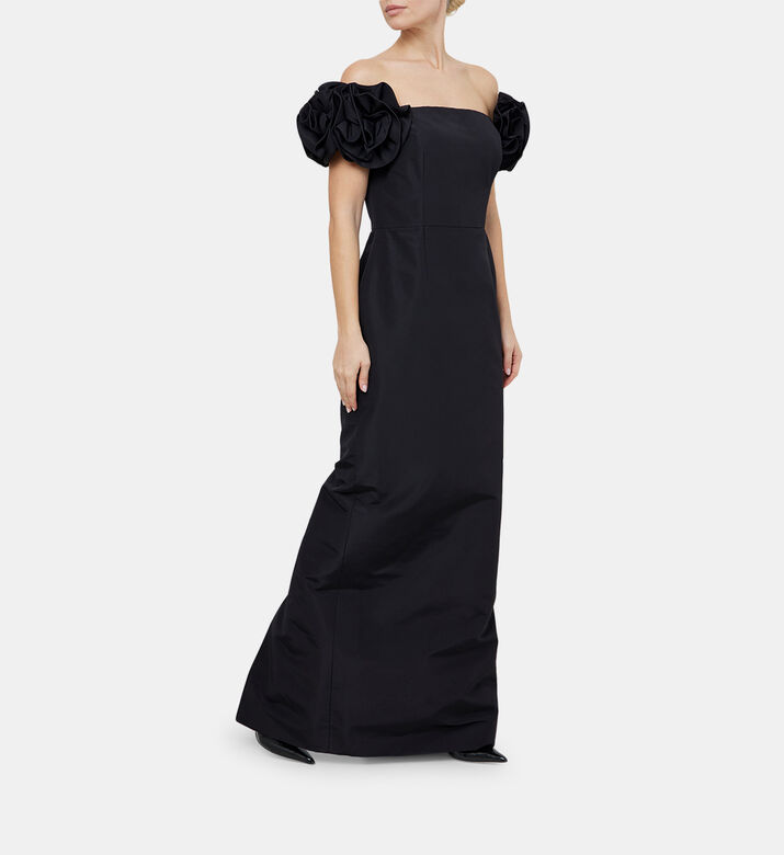 Floral-applique Off-shoulder Dress