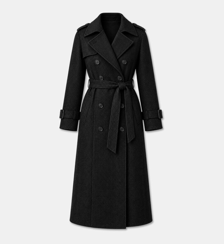 Soeur Jourdain Double-breasted Belted Trench Coat, Packshot View