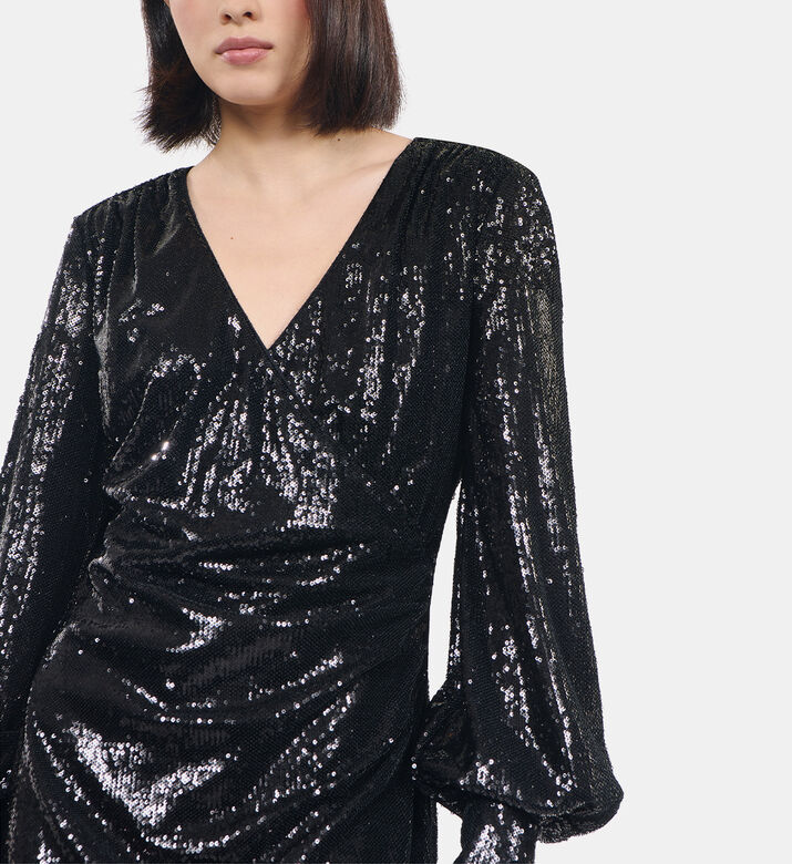 Sequined Wrapped Mini Dress