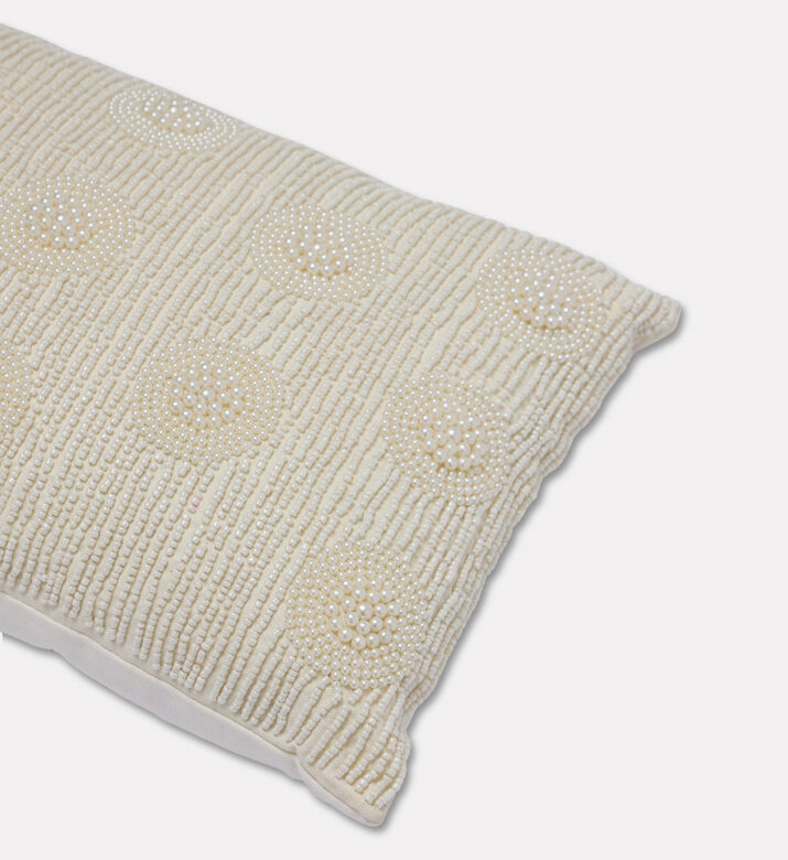 Home Deco and More Delphine Beadwork Filled Cushion, Packshot View