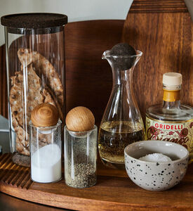 طقم ملح وفلفل ناتشور من خشب البلوط بيضاوي