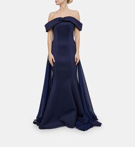 Neoprene Twisted Off-shoulder Dress