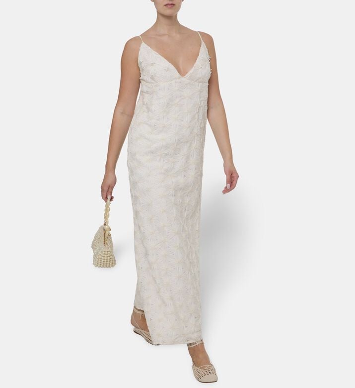 Baobab Floral-embroidered V-neck Maxi Dress, Model View