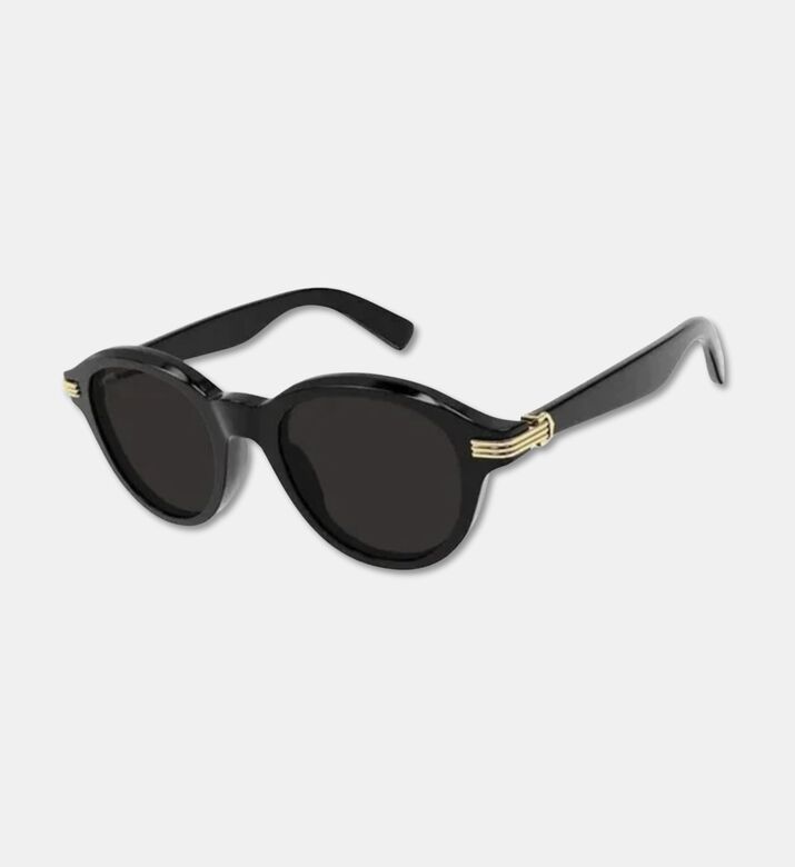 Cartier Squared Metal Sunglasses 51, Black, Packshot View